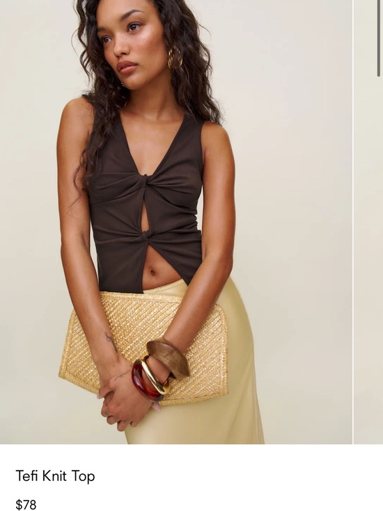 Reformation Tops - Reformation Tefi Knit Top in Chocolate Brown